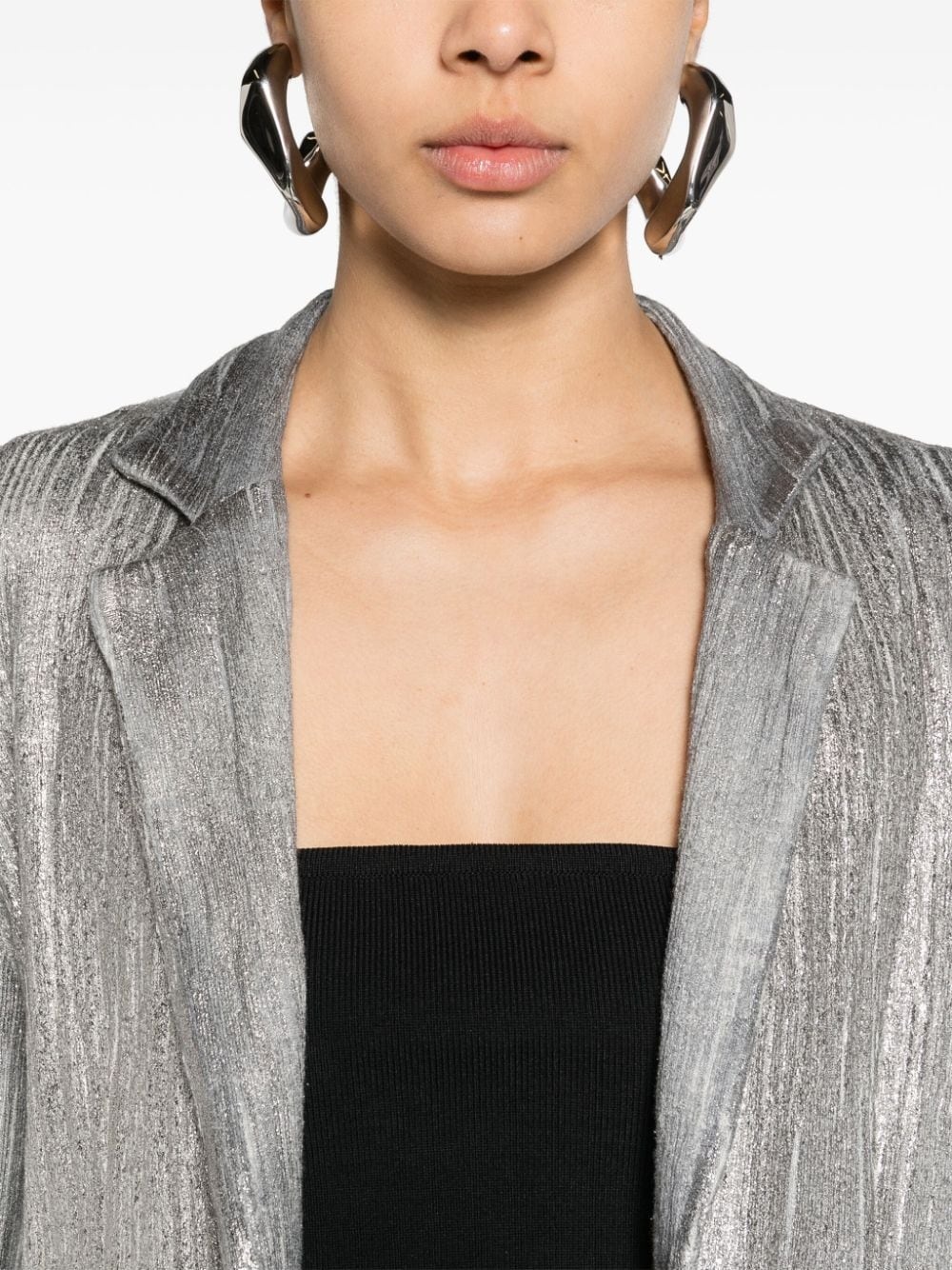 plissÃ© single-breasted blazer - 5