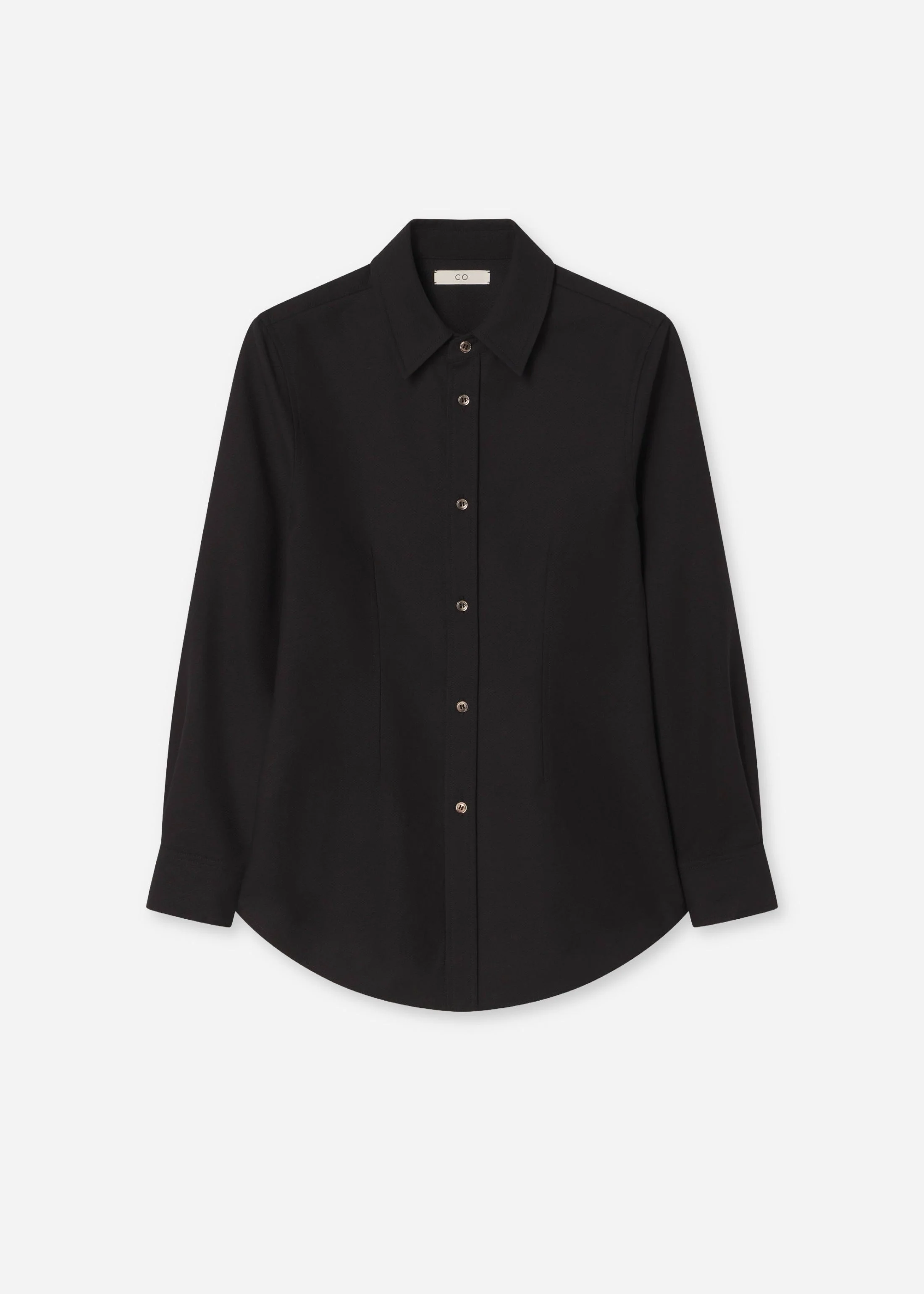 Fitted Button Down Shirt in Cotton Pique - 1