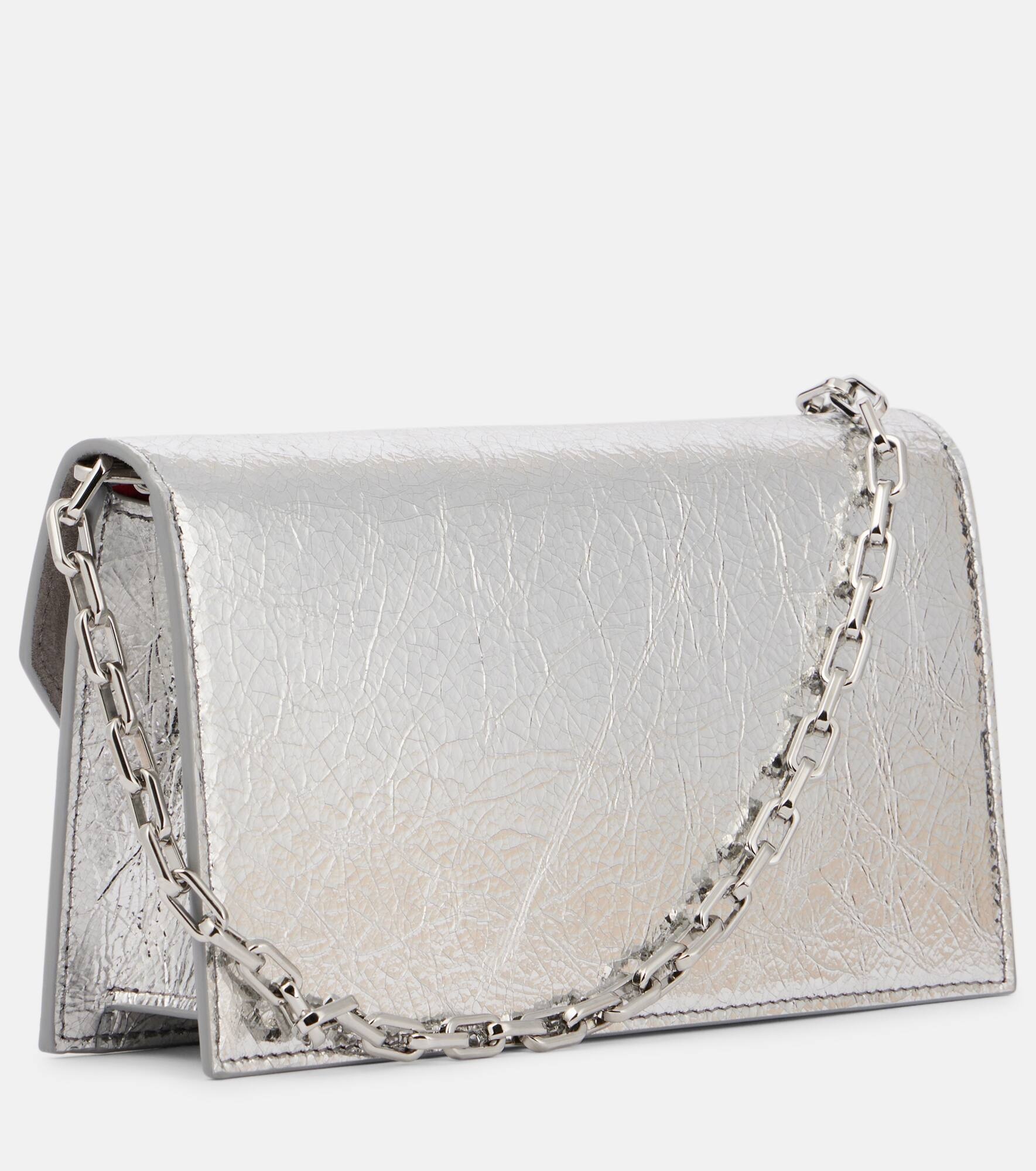 Loubi54 metallic leather clutch - 4