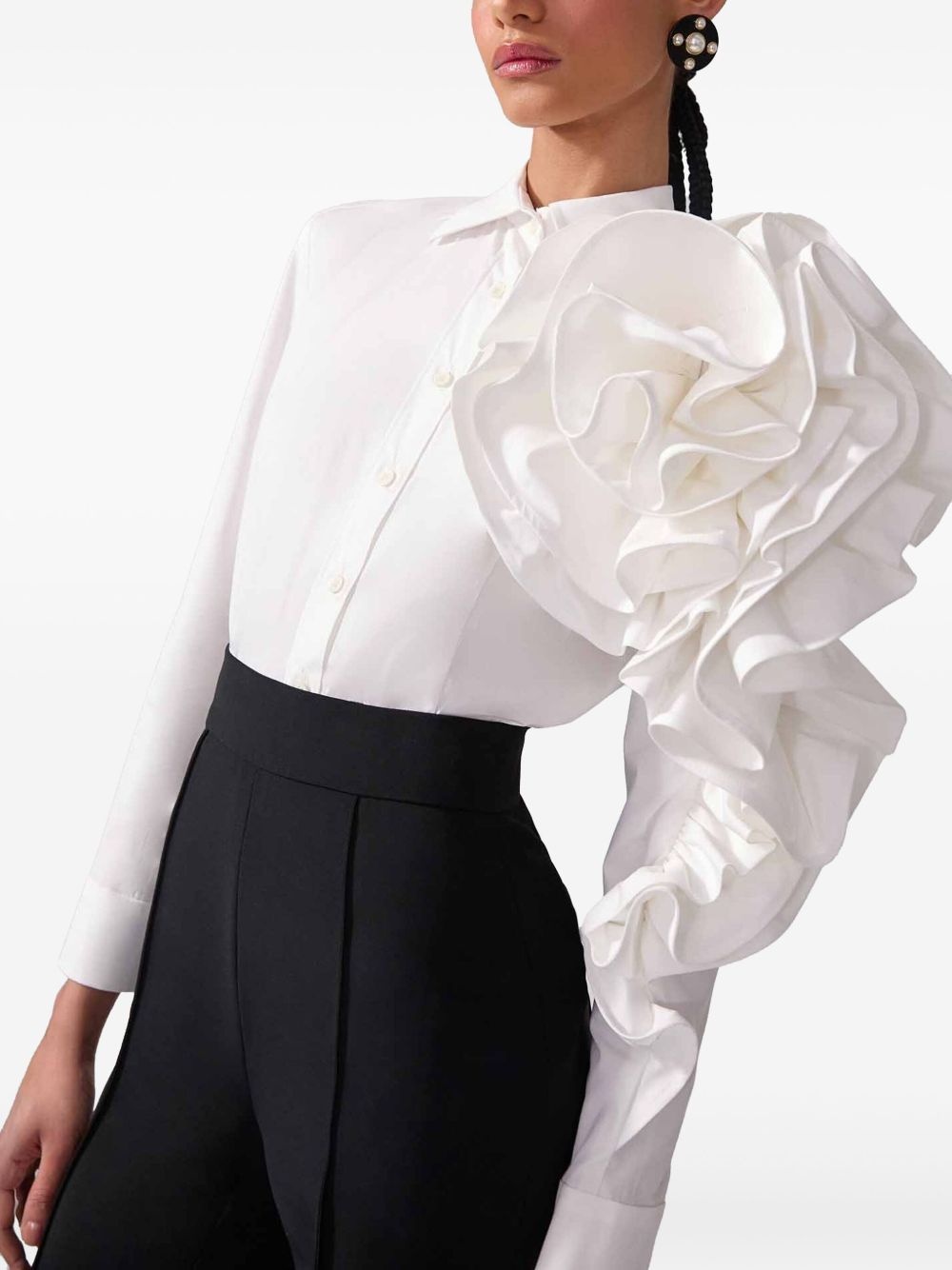 floral-appliqué shirt - 4