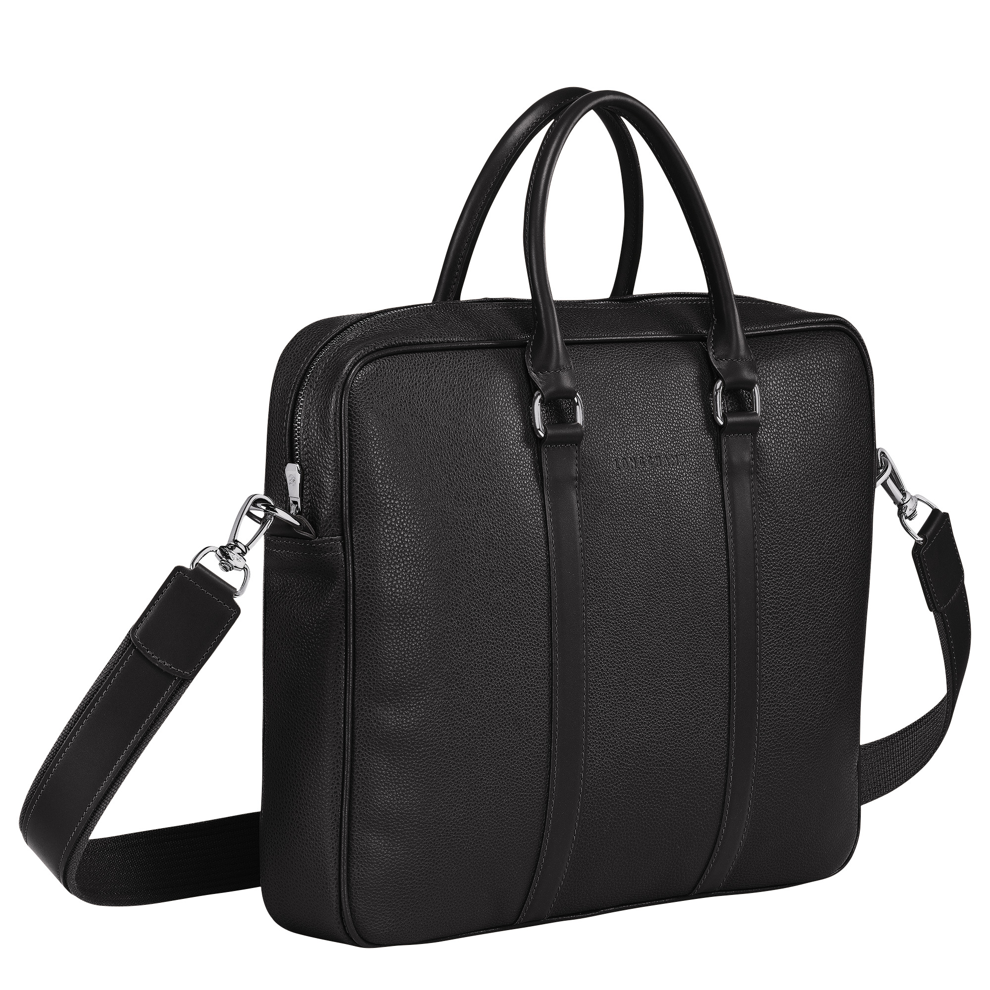 Le Foulonné S Briefcase Black - Leather - 3