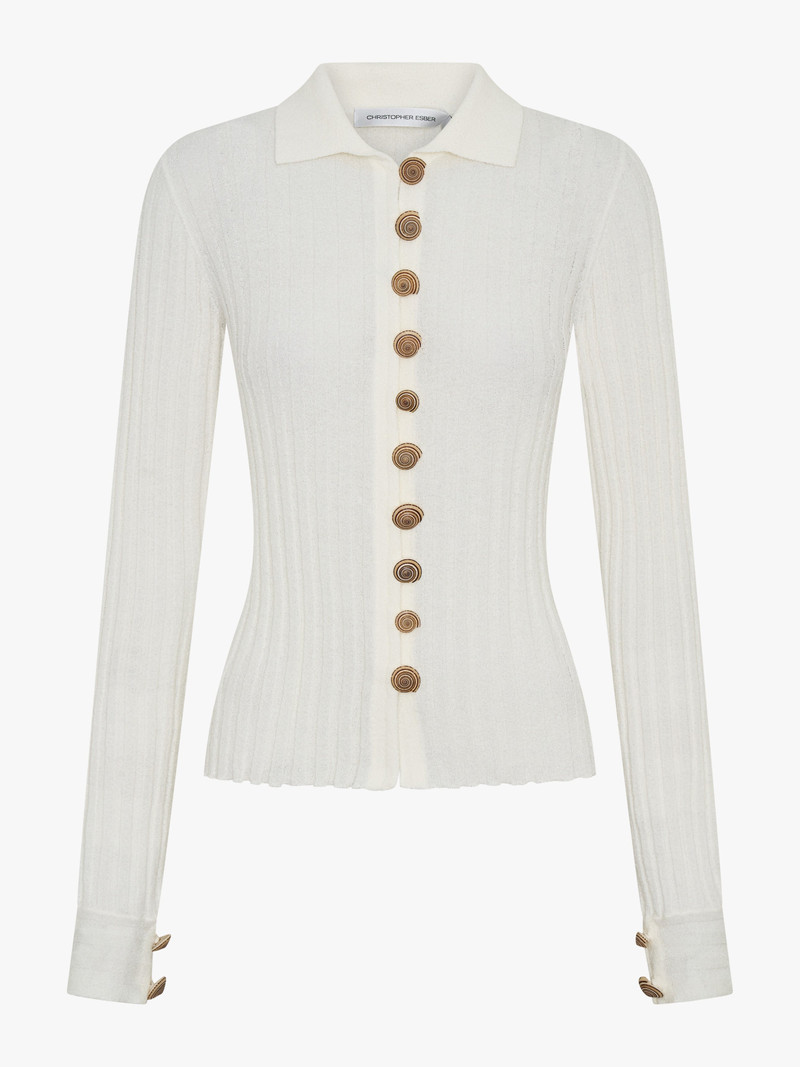 Sundial 포탄은 Knit 카디건을 늑골을 붙입니다 5