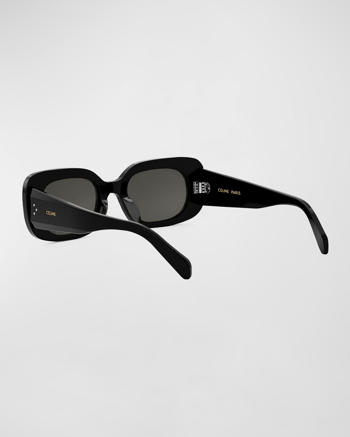 Bold 3 Dots Acetate Rectangle Sunglasses - 2