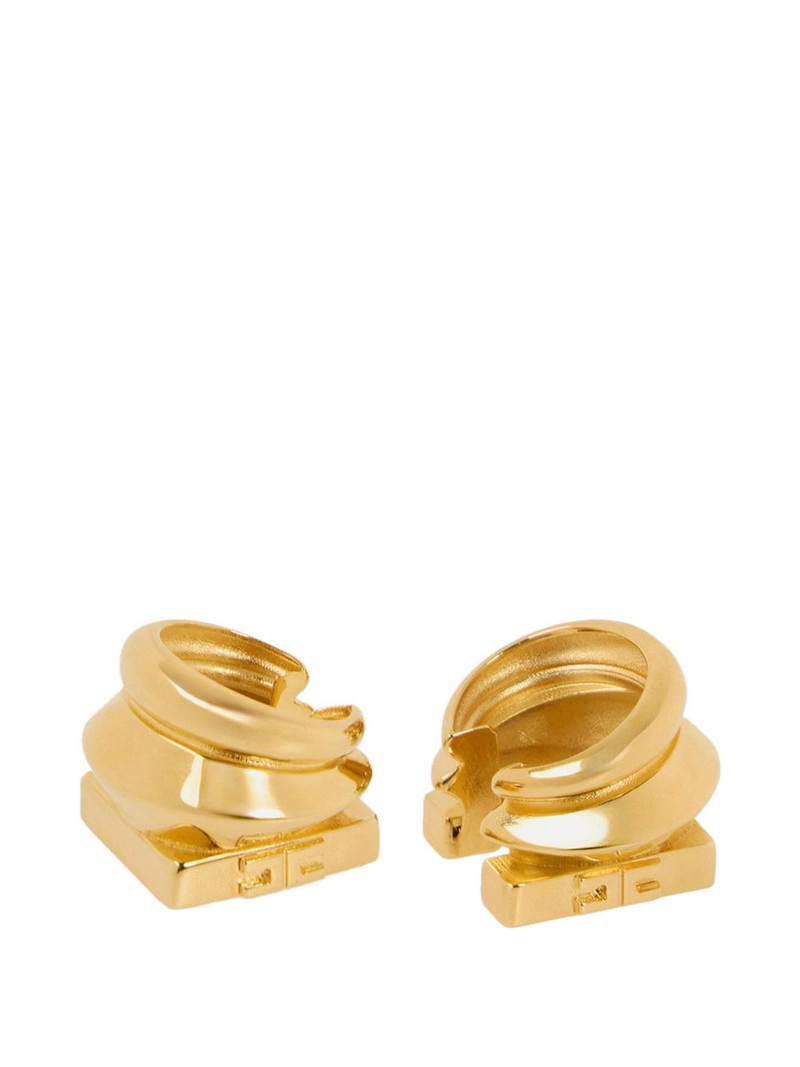 logo-engraved geometric ear cuffs 1