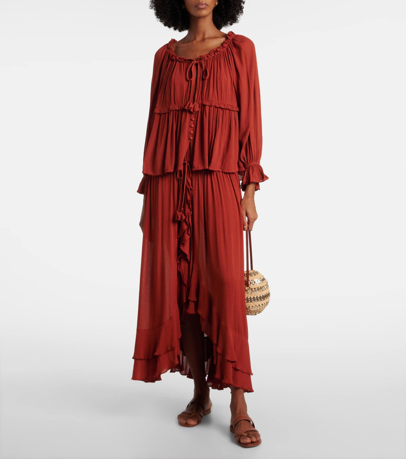 Poupette St Barth Neree asymmetric maxi skirt outlook