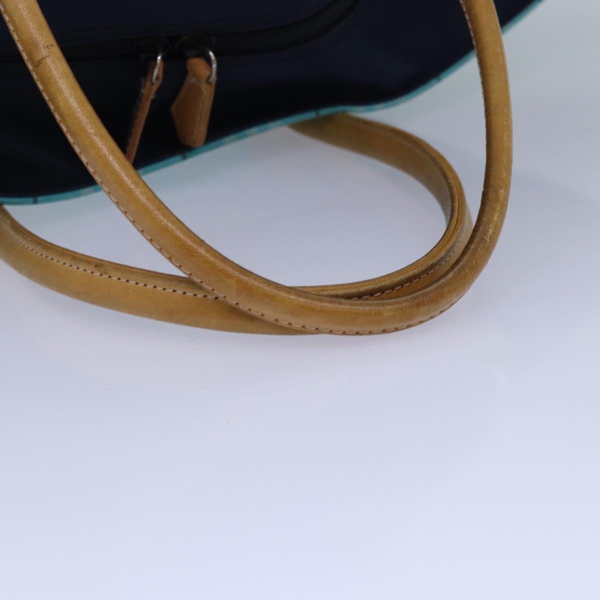 Burberry Nova Check Blue Label Tote Bag Nylon Light Blue Silver - 6