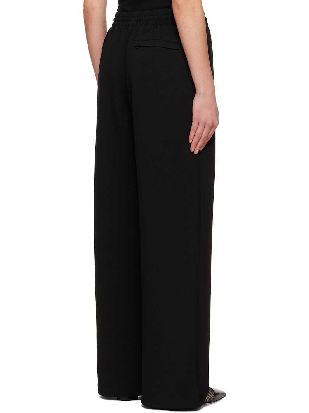 Black Semi Matte Track Lounge Pants - 3