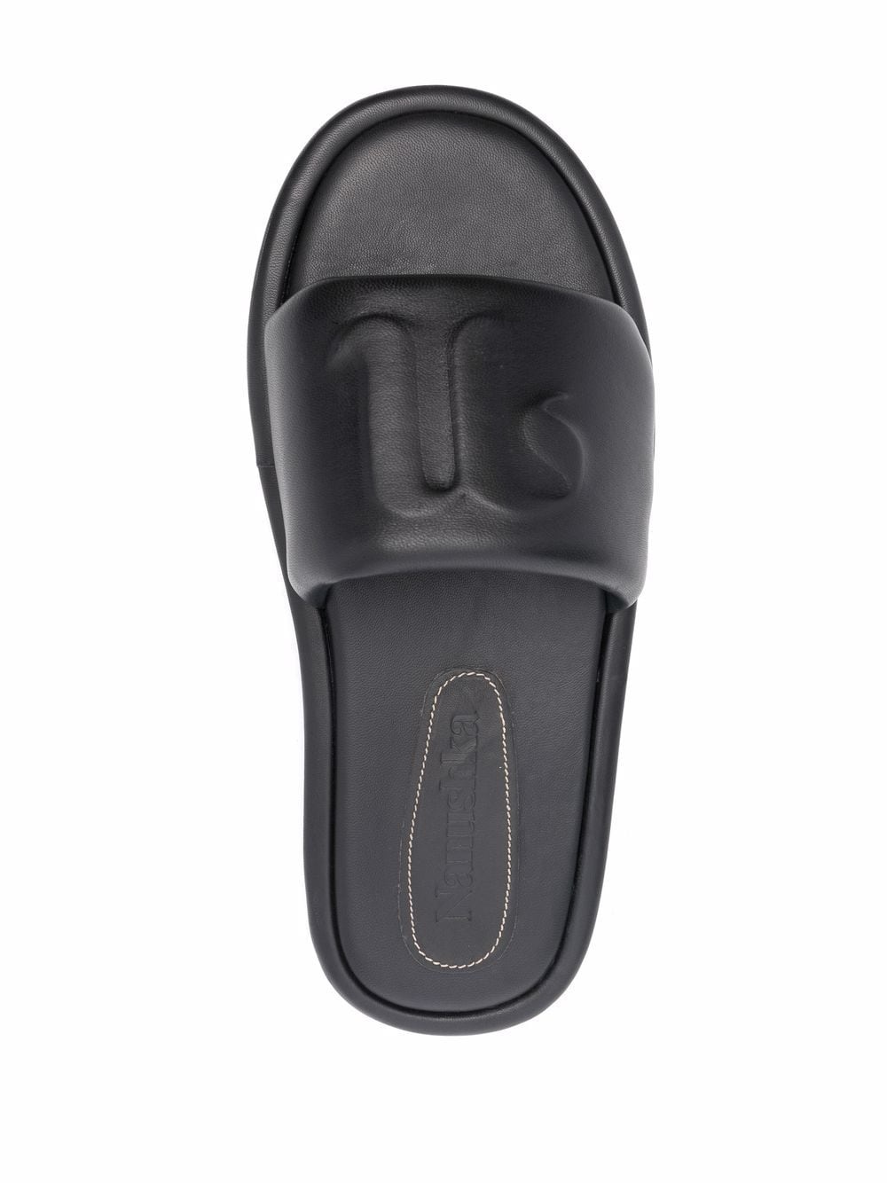 logo-embossed leather sandals - 4