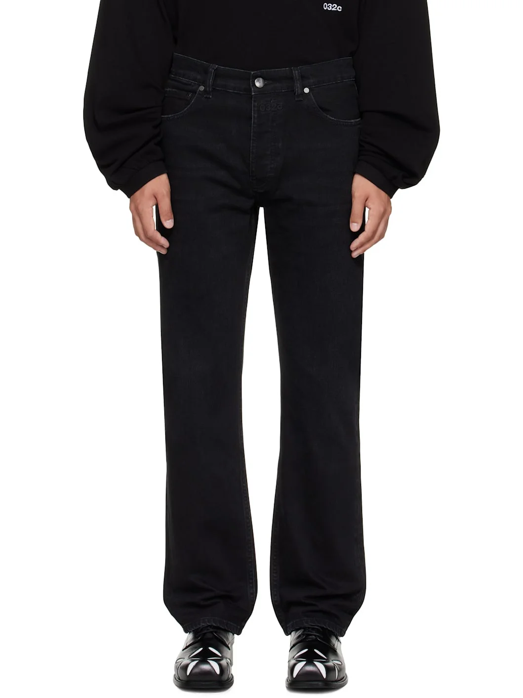 Black "Down To Earth" Straight Leg Jeans - 1