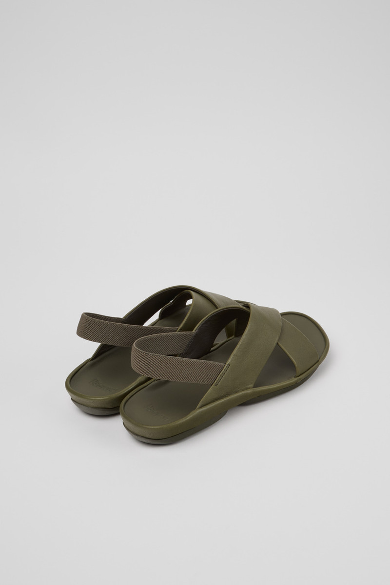 CAMPERLAB Green Leather Sandals for Women. outlook