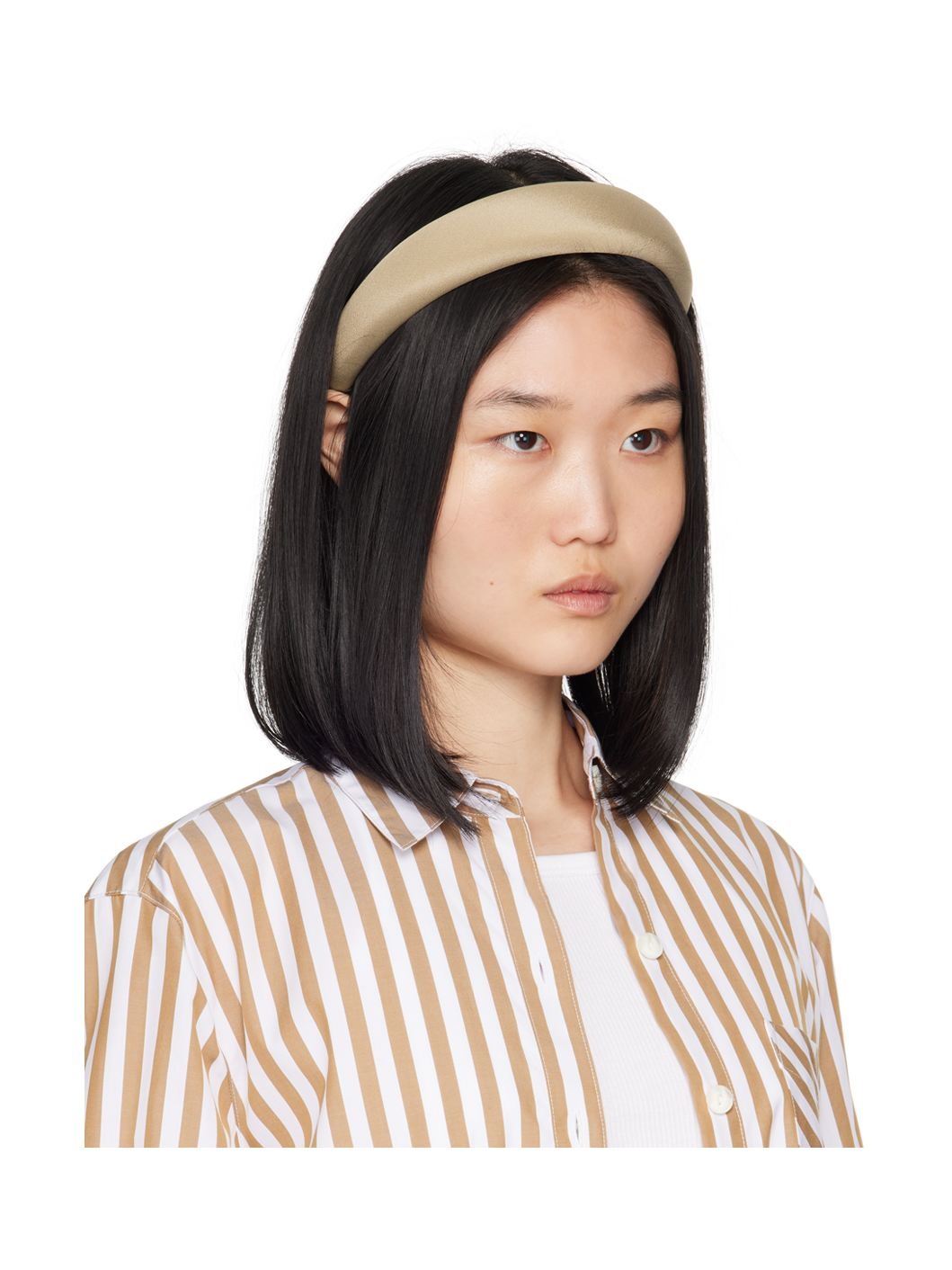 Taupe Classic Puffy Headband - 2