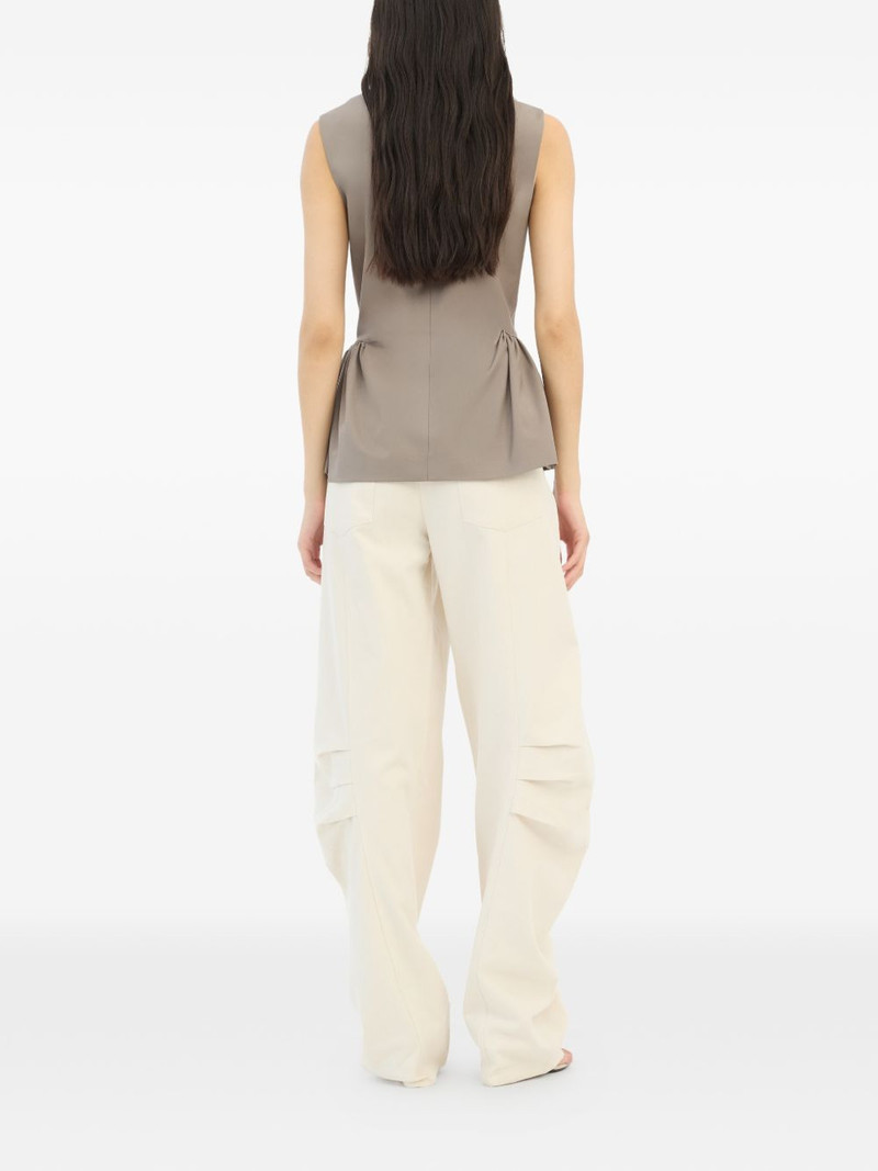 cream tapered trousers 3