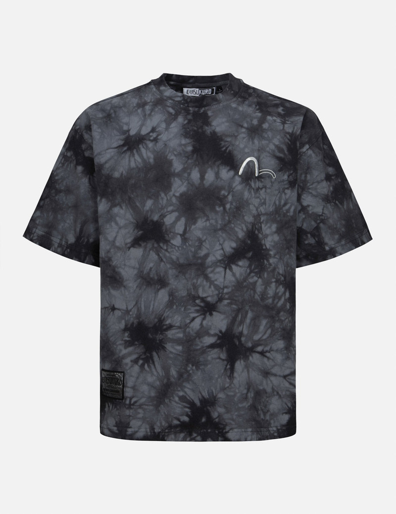 Tie-Dye with Seagull Embroidery Loose Fit T-Shirt 1