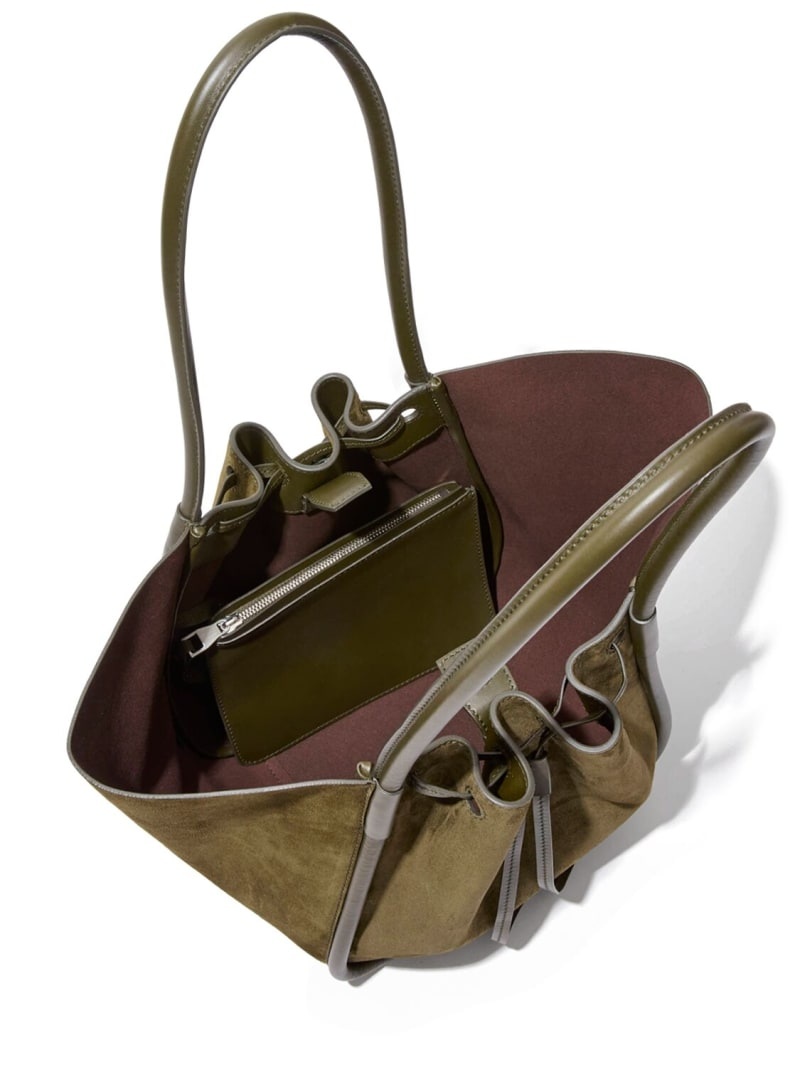 Large Ruched soft suede tote bag - 3