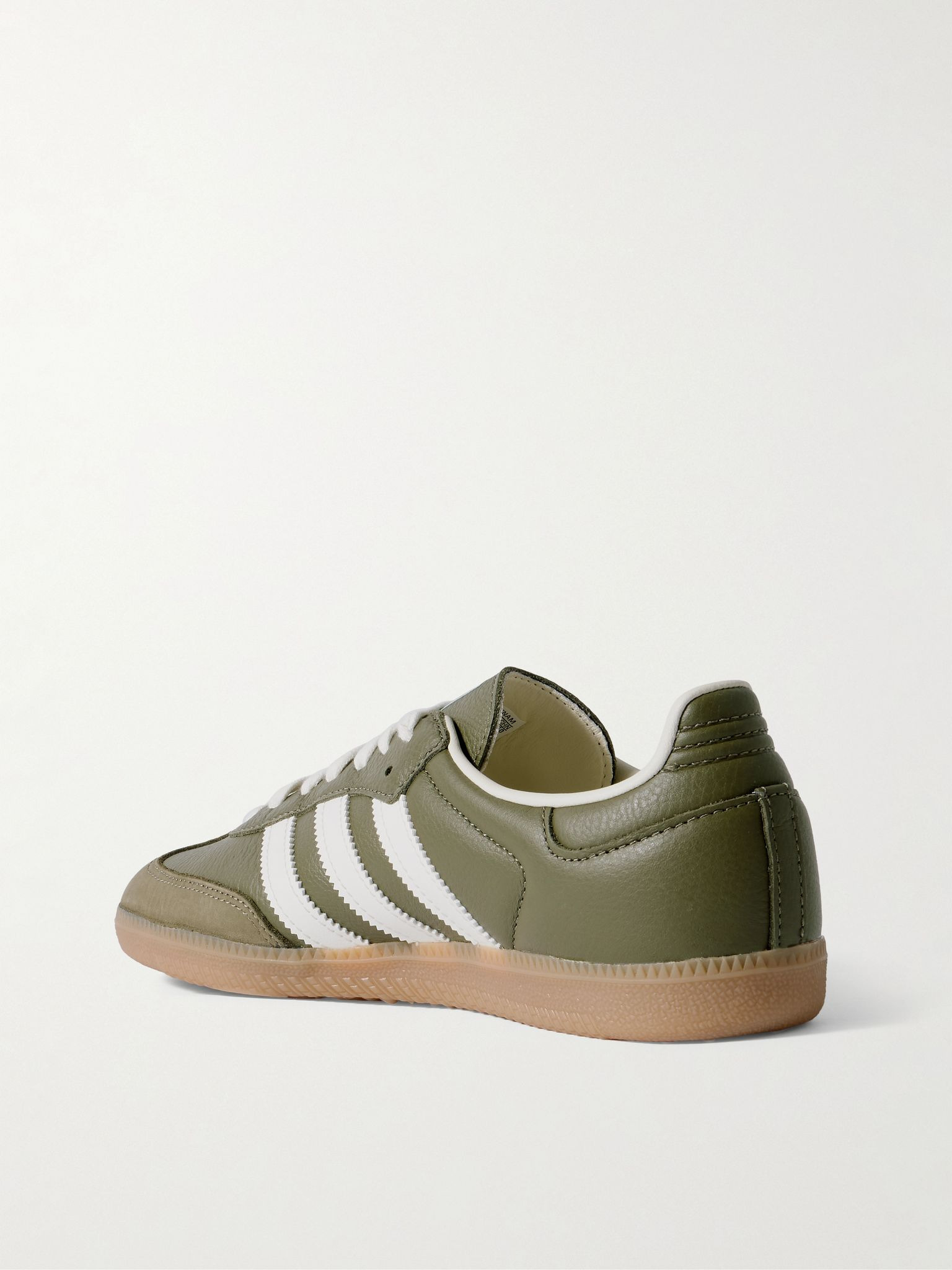 Samba OG Nubuck-Trimmed Full-Grain Leather Sneakers Green - 4