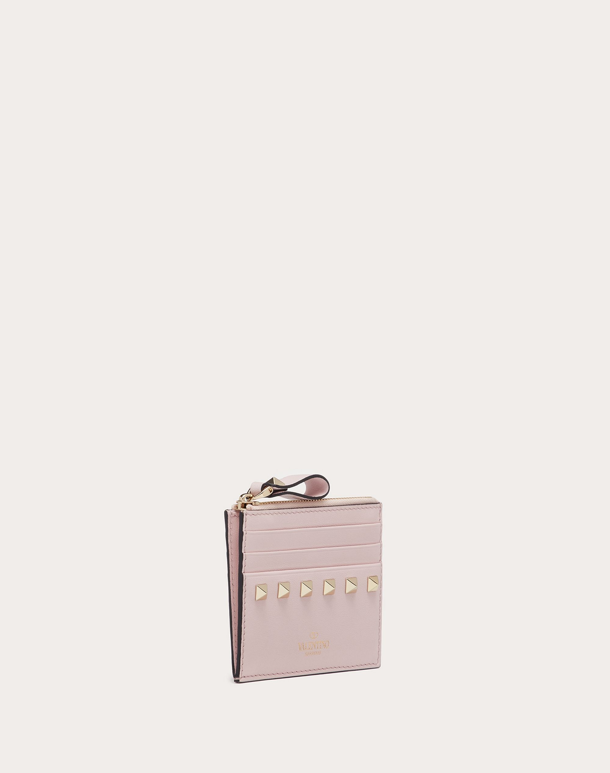 ROCKSTUD CALFSKIN CARDHOLDER WITH ZIPPER - 4