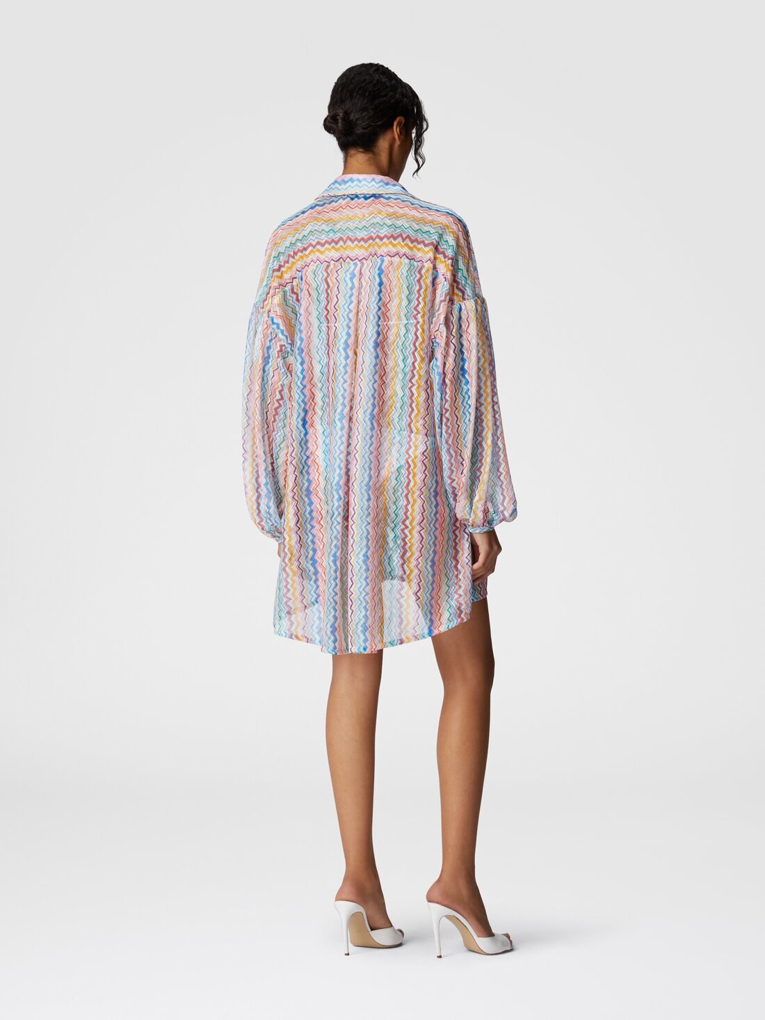 Oversized shirt with puffed sleeves - 3