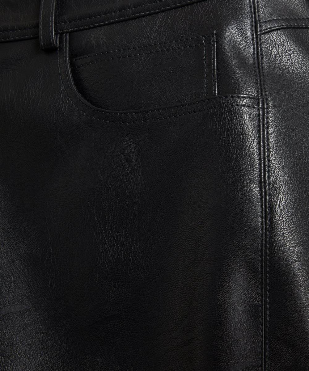 straight-leg faux-leather trousers - 6