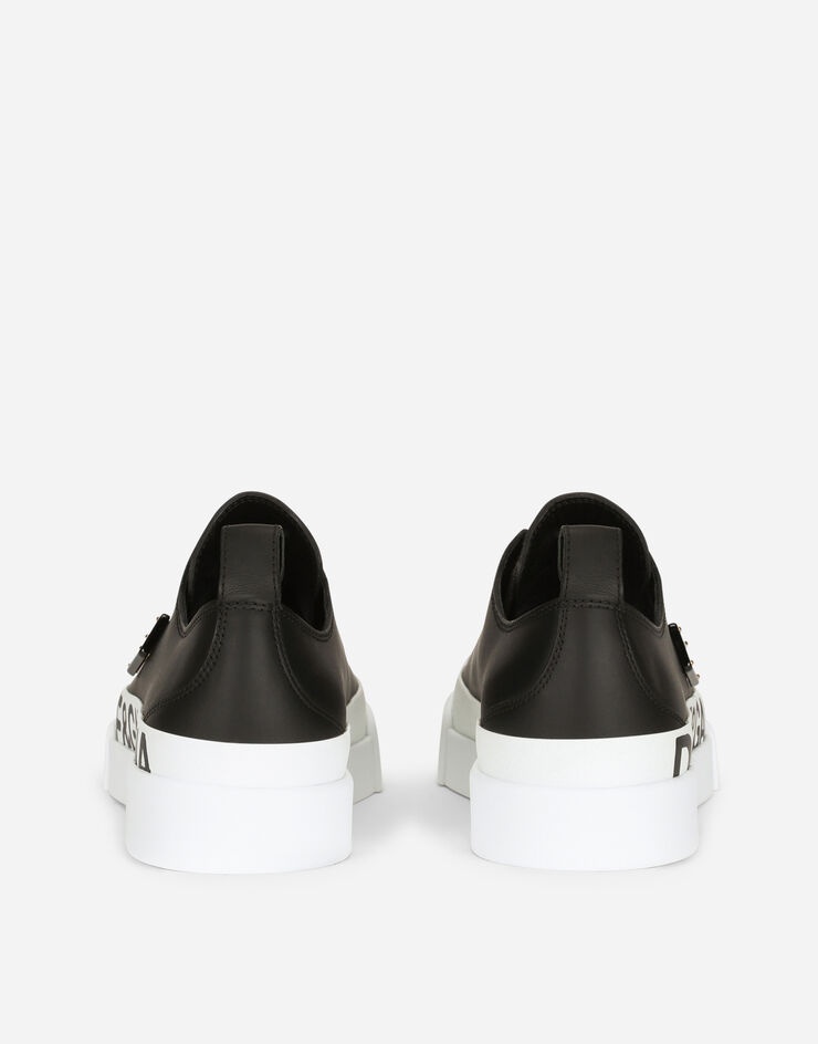 Calfskin Portofino light sneakers with logo-detailed plate and logo print - 3