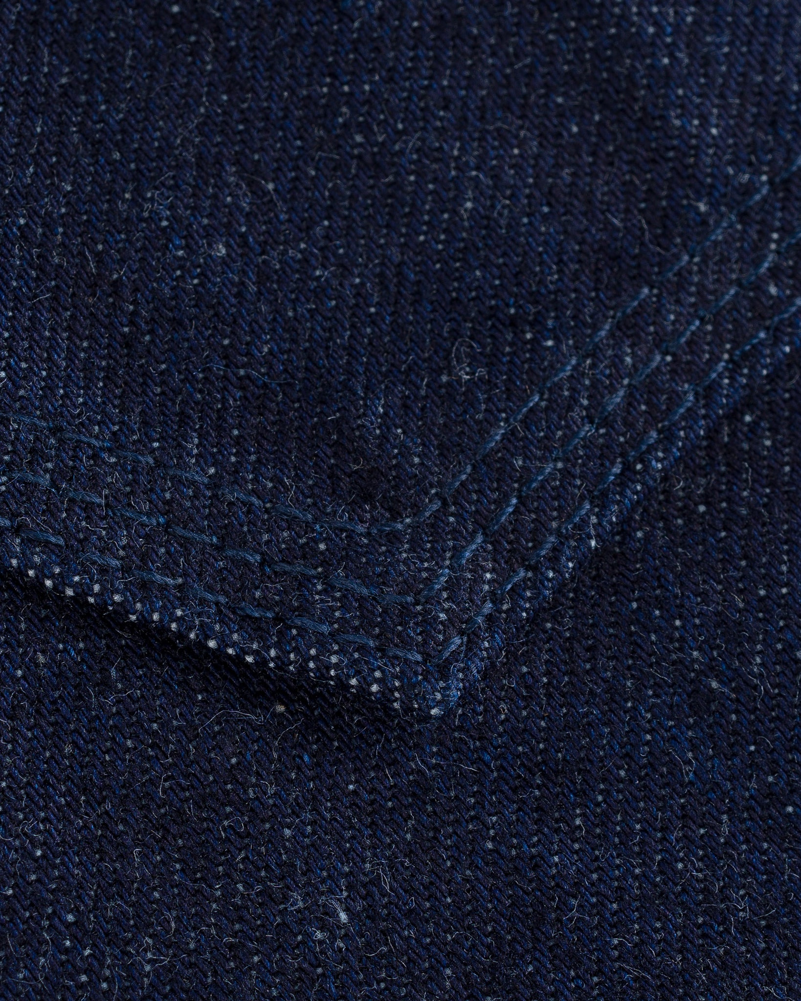 IHSH-33-T 12oz Selvedge Denim Western Shirt With Tonal Stitching - Indigo - 22