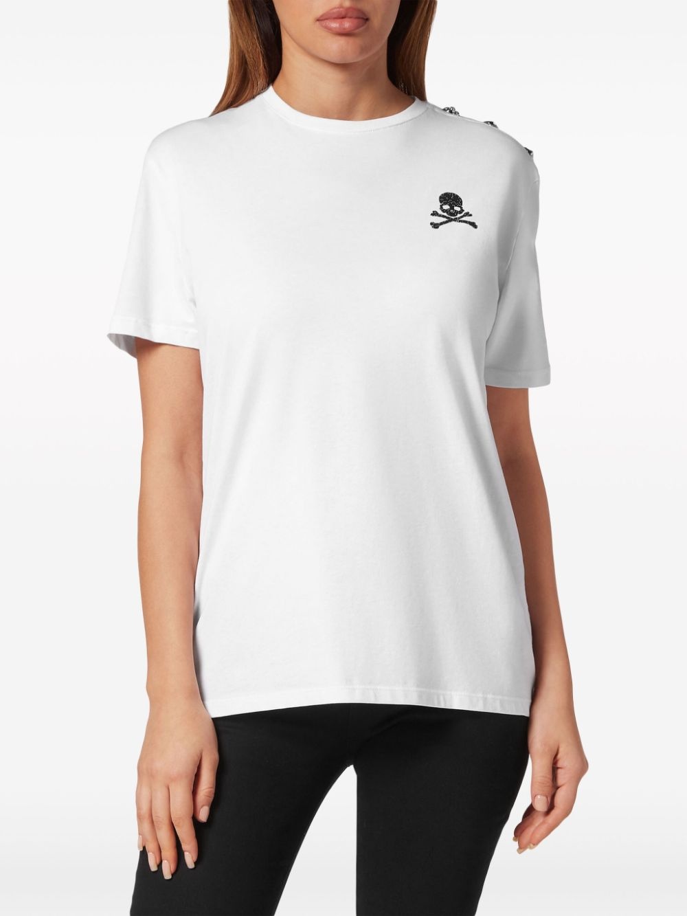 skull-embellished cotton T-shirt - 3