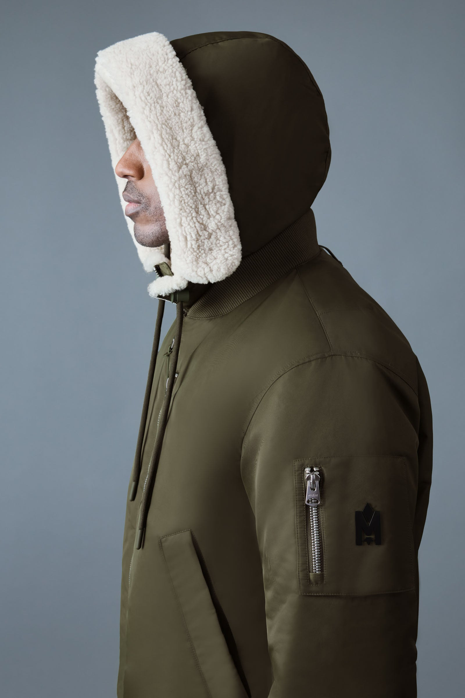 AUGUST bomber jacket with shearling-trimmed hood - 3