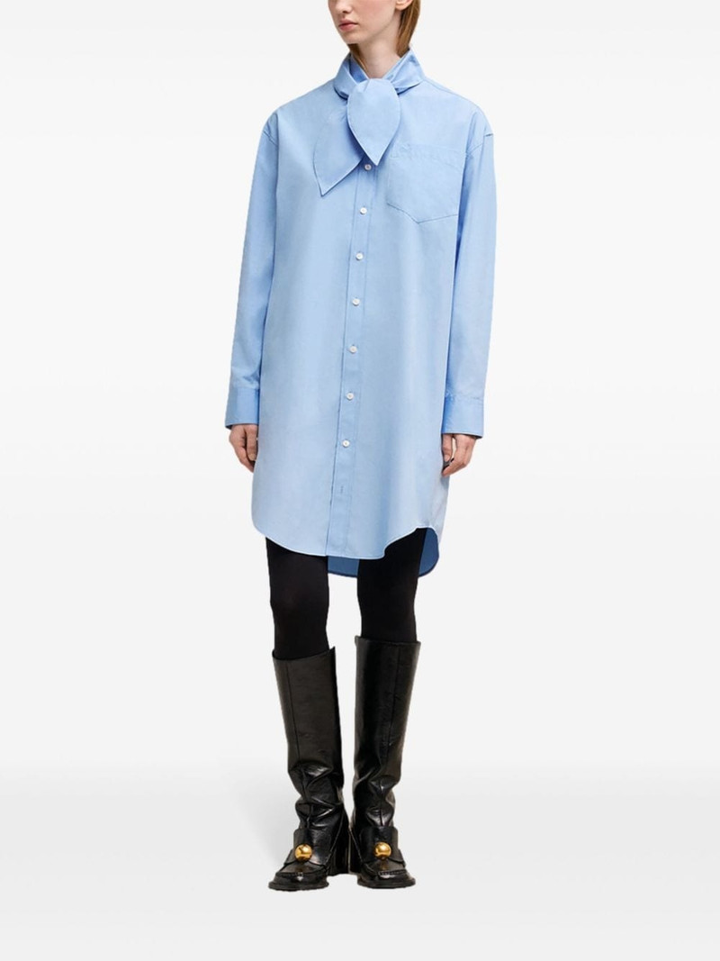 AMI Paris scarf-collar cotton shirt dress outlook