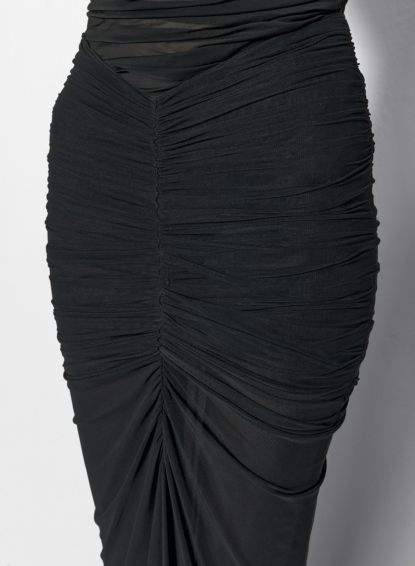 black ruched mesh skirt - 4