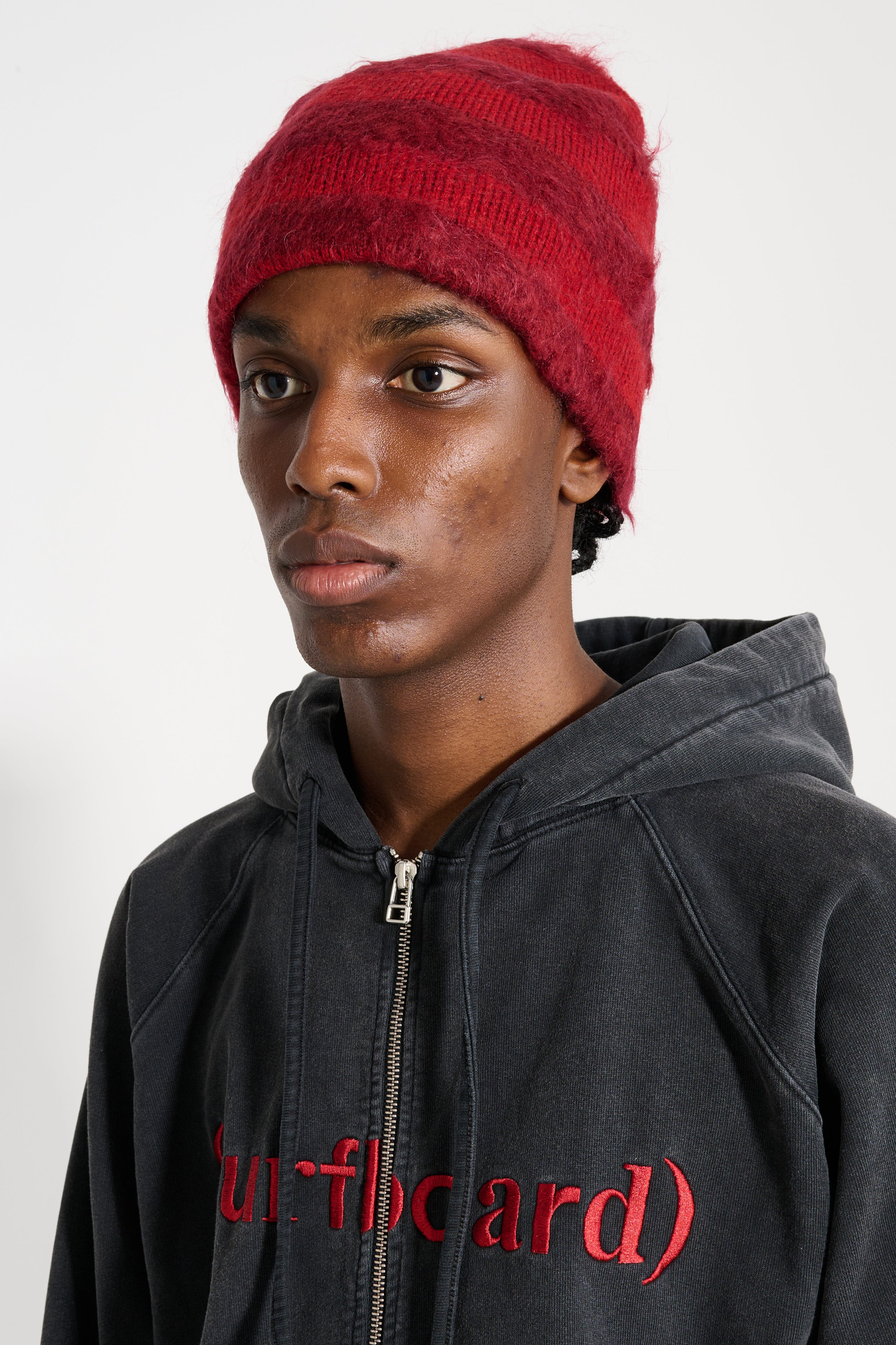 STOCKHOLM SURFBOARD CLUB STRIPED BEANIE GAS RED - 3