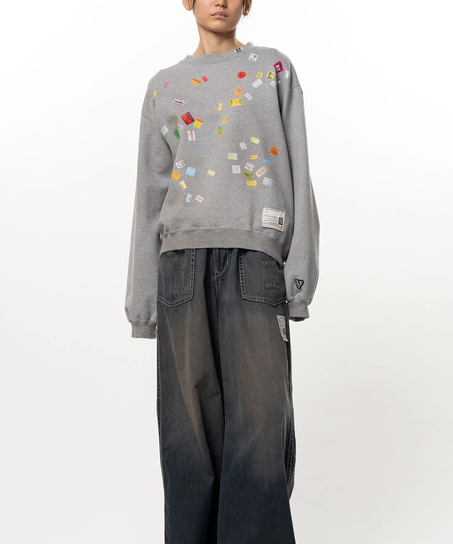 Price Tag Sticker Printed Sweatshirt - 1