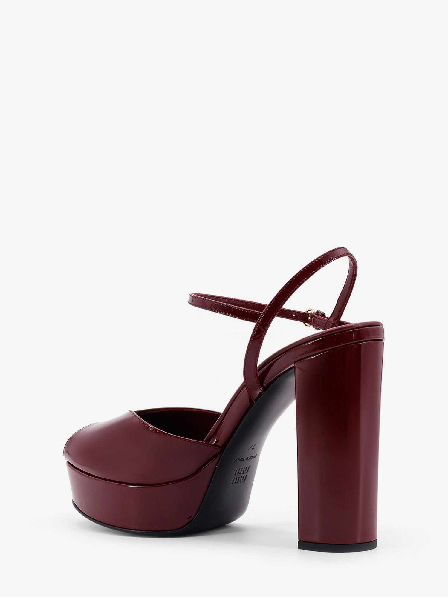 Miu Miu Patent Leather Sandals With Heel And Wedge - 3