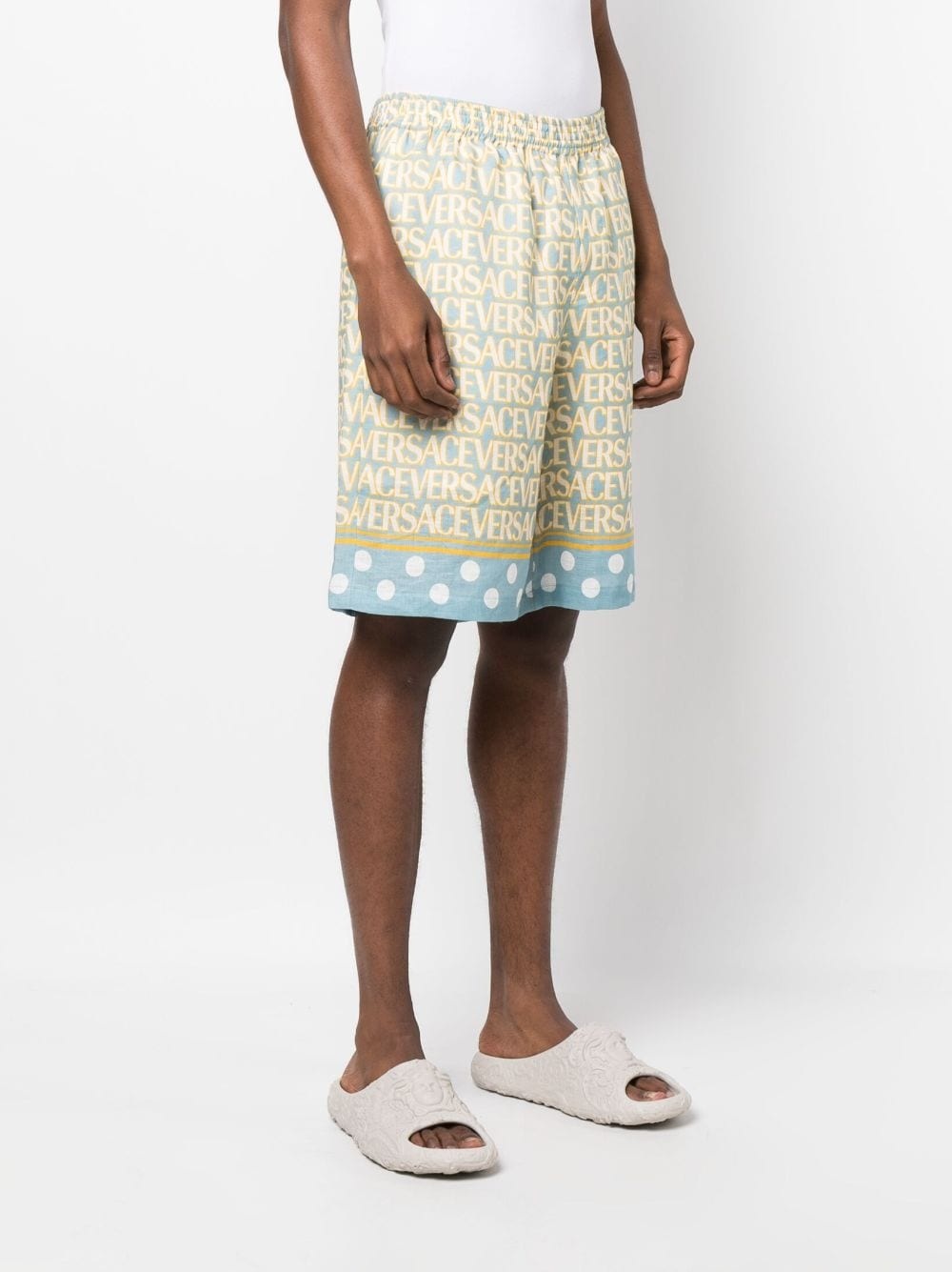 Versace Allover-print linen shorts - 3
