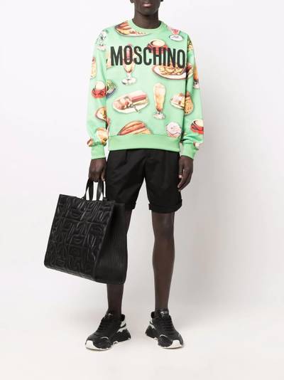 Moschino burger-print crew-neck sweatshirt outlook