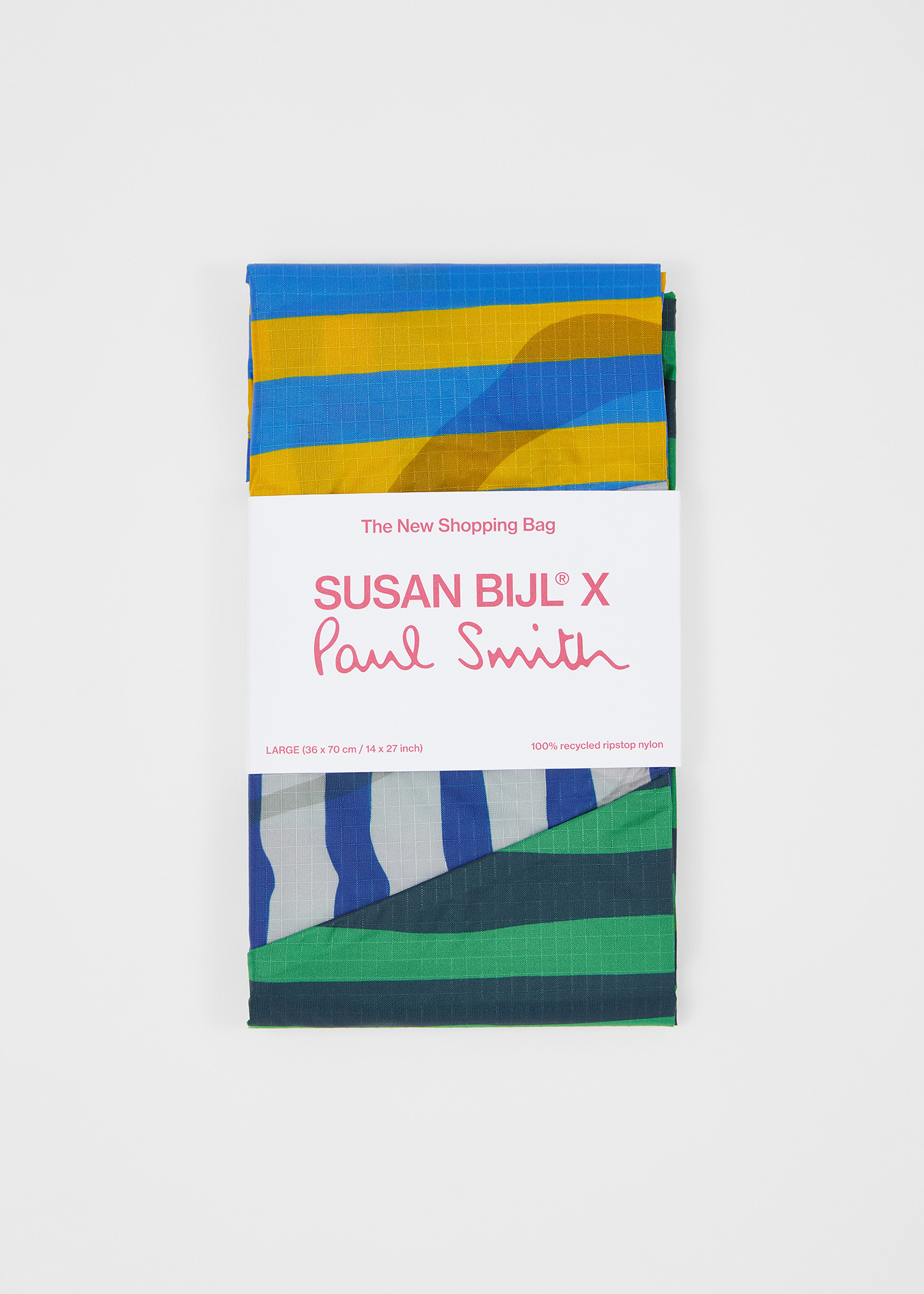 Susan Bijl x Paul Smith - Blue Mixed-Stripe 'The New Shopping Bag' Large - 2