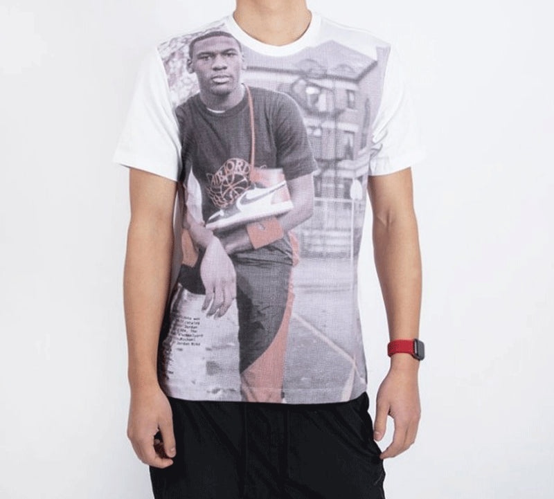 Air Jordan 1 Photo Classic Pattern Printing Short Sleeve White AT8918-100 - 4