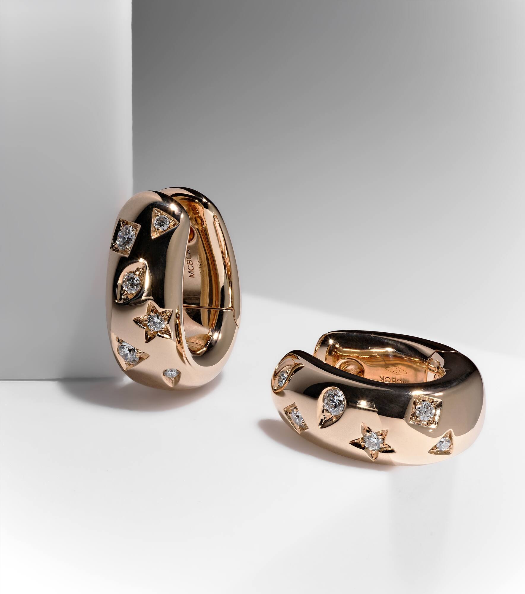 Iconica 18kt rose gold earrings with diamonds - 5