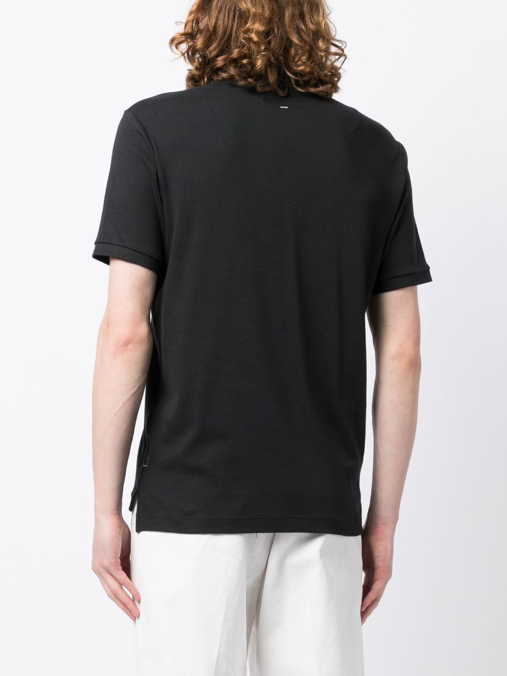 logo-embroidered cotton polo shirt - 4
