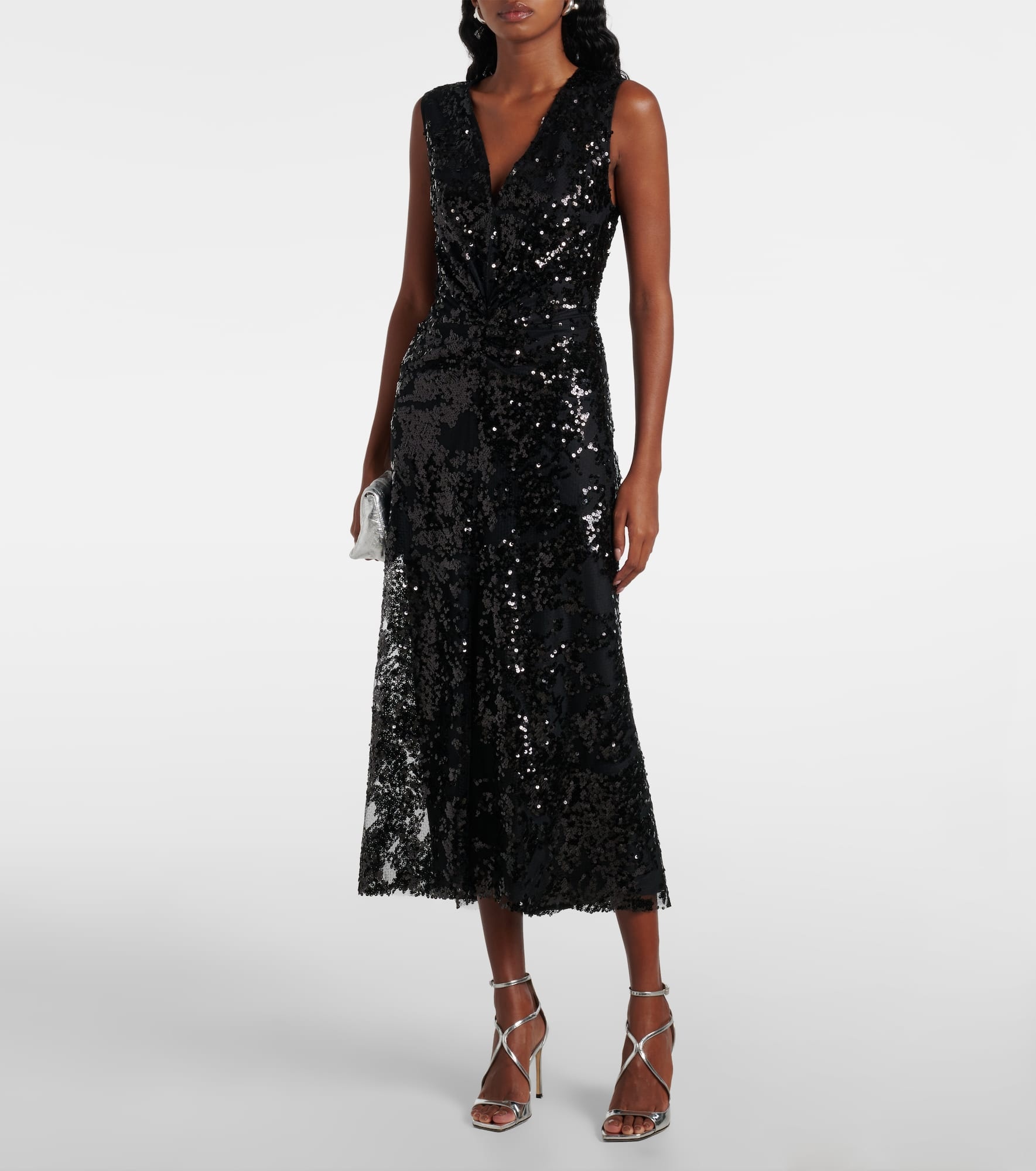 Sequined gathered midi dress - 2