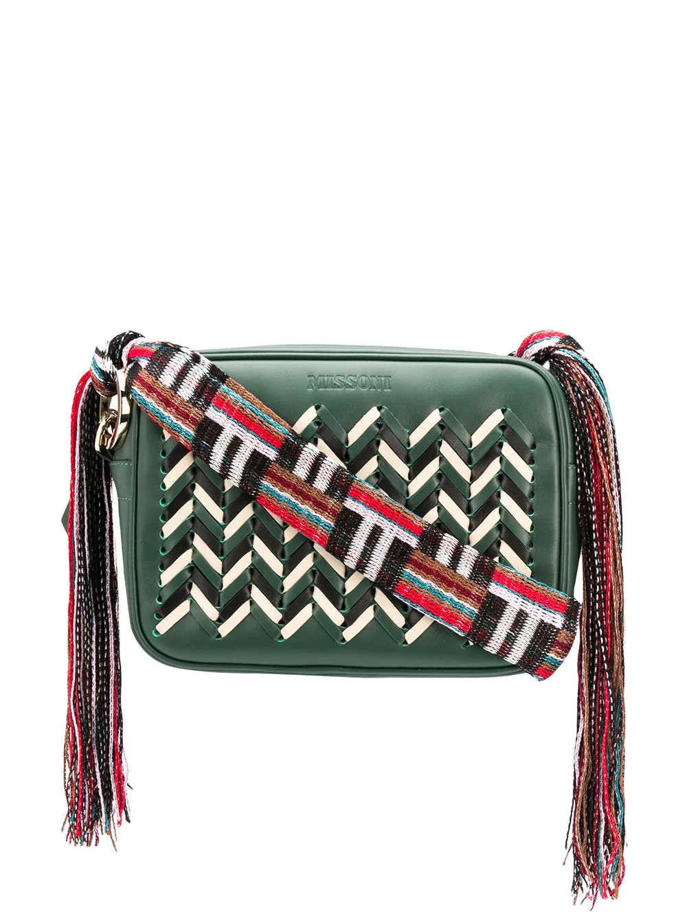 woven zigzag cross body bag - 1