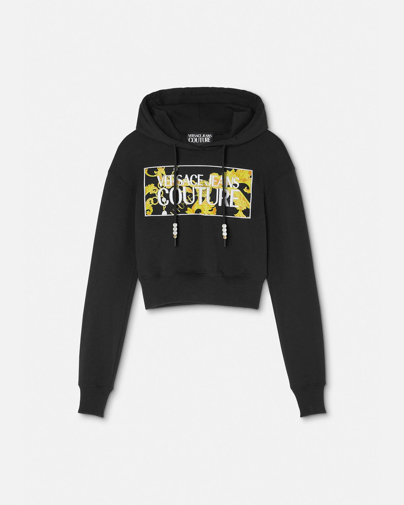 Chain Couture Crop Hoodie - 1