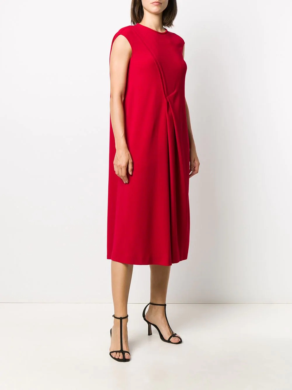 draped-detail midi dress - 3