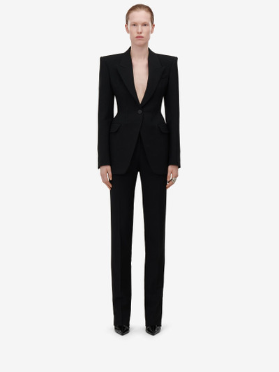 Alexander McQueen Women's High-waisted Cigarette Trousers in Black outlook