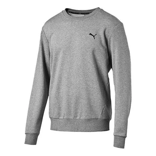 PUMA Embroidered Logo Sports Pullover Round Neck Gray 590321-03 - 1
