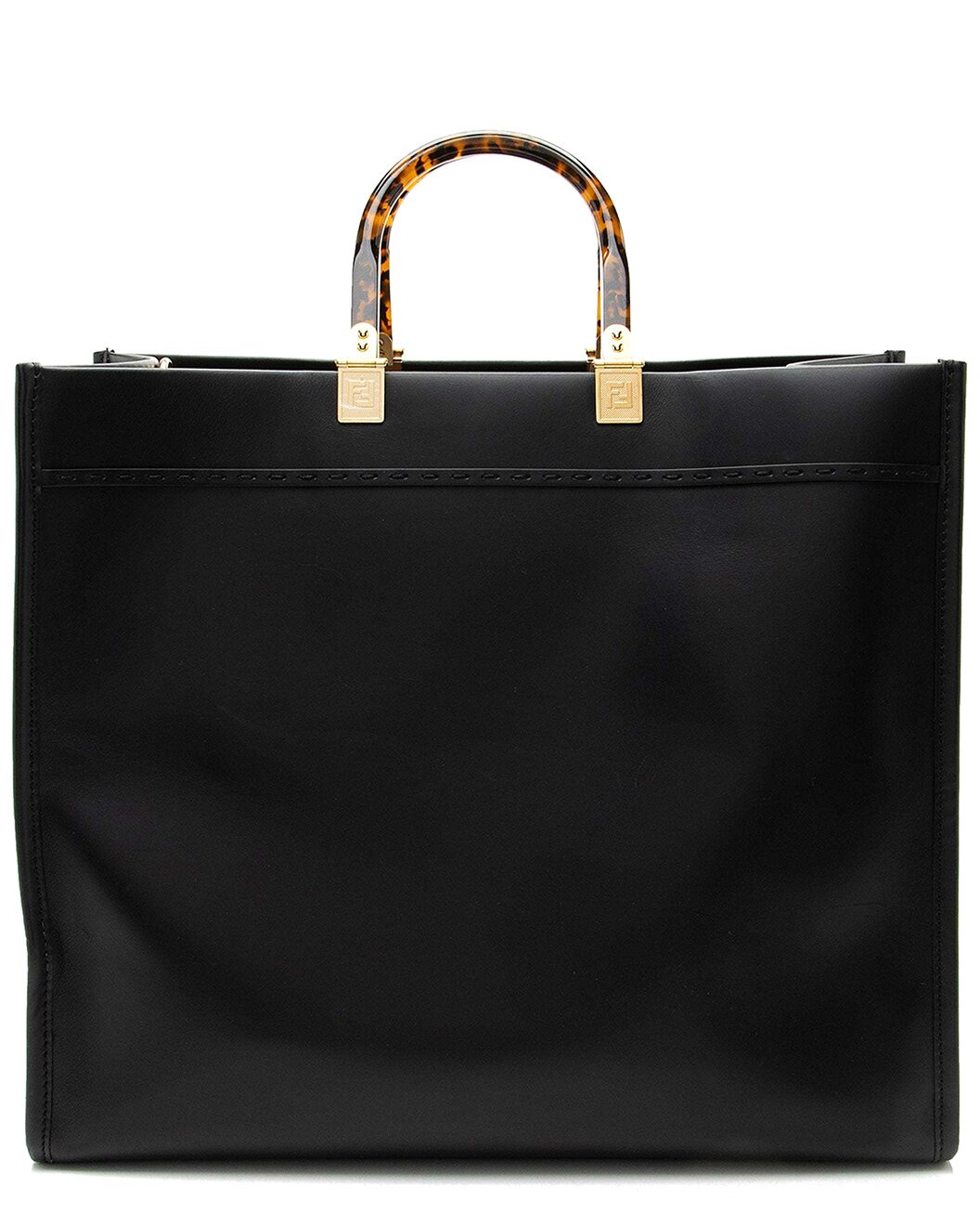FENDI Black Leather Sunshine Large Shopper Tote (Authentic Pre-Loved) - 2
