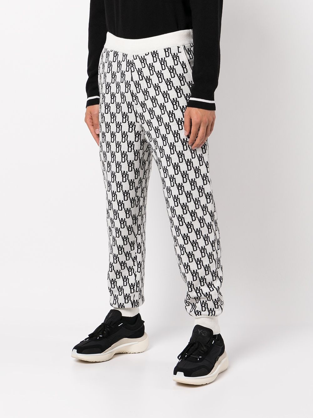 monogram intarsia-knit track pants - 4