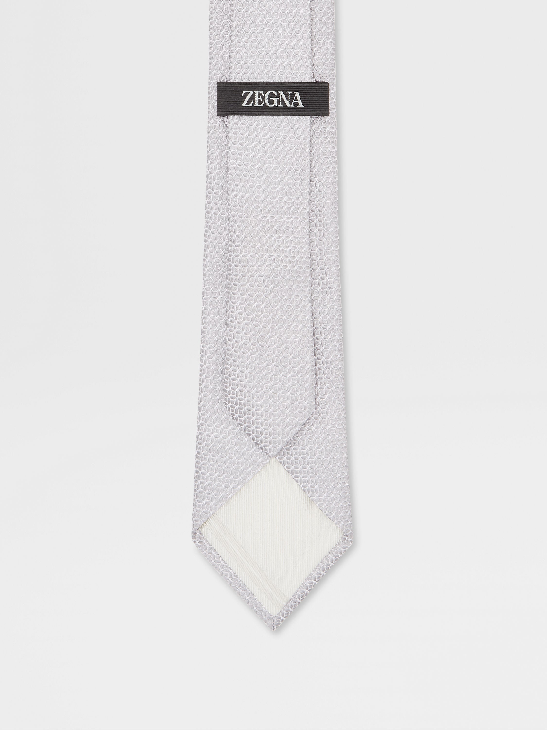 LIGHT GREY SILK TIE - 3