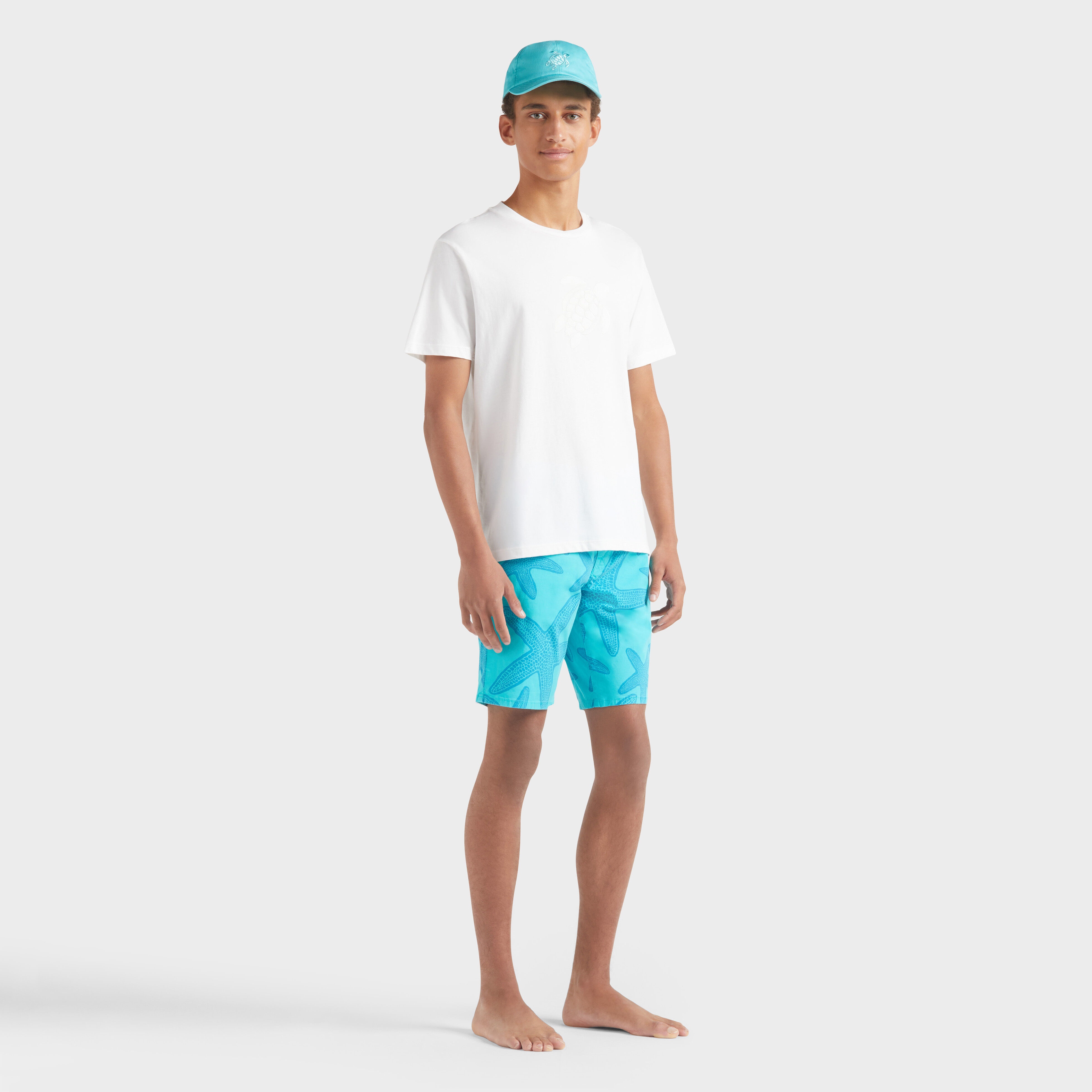 Men Cotton T-shirt Embroidered tone on tone Turtle - 5