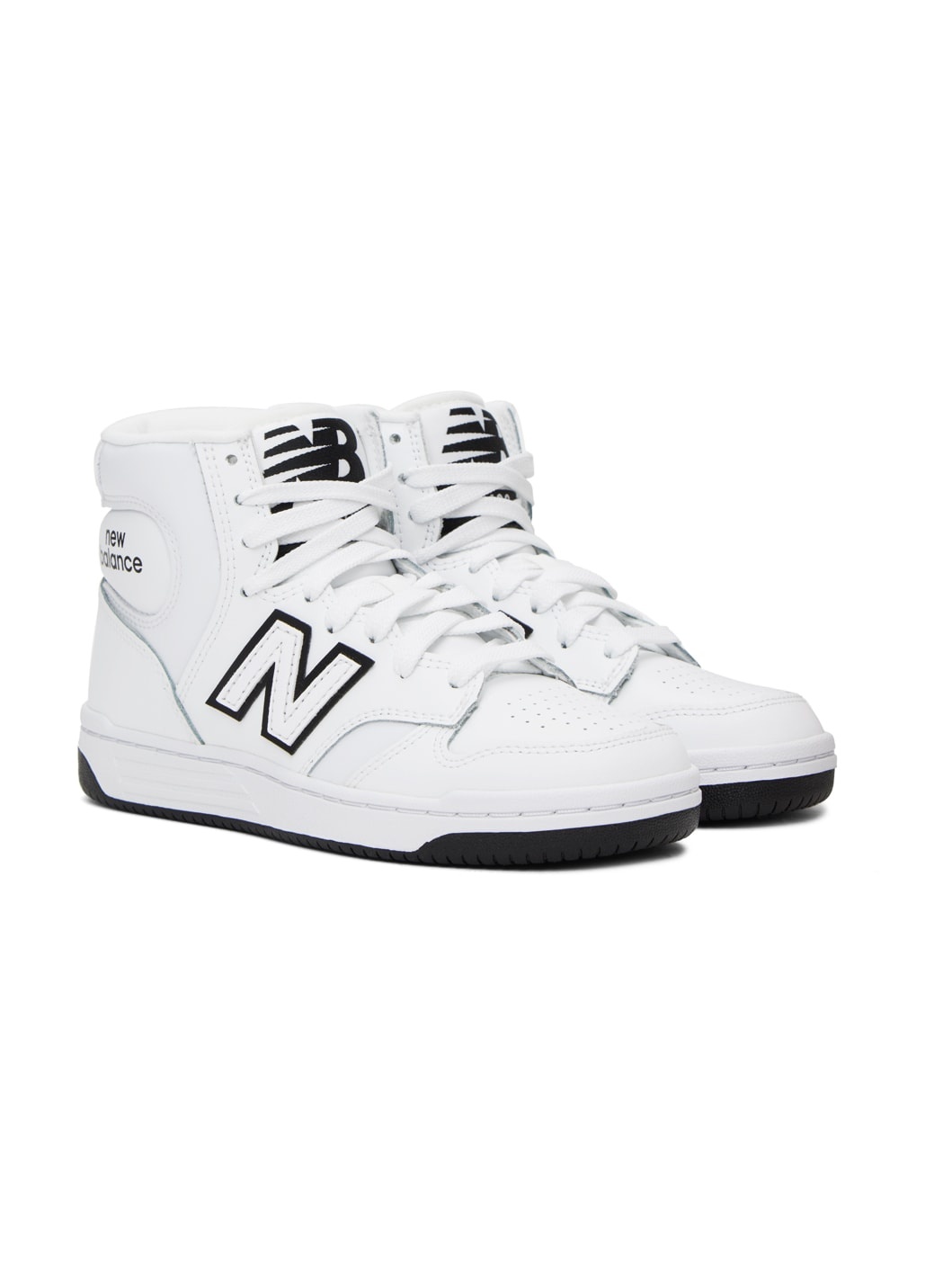 White & Black 480 High Sneakers - 4