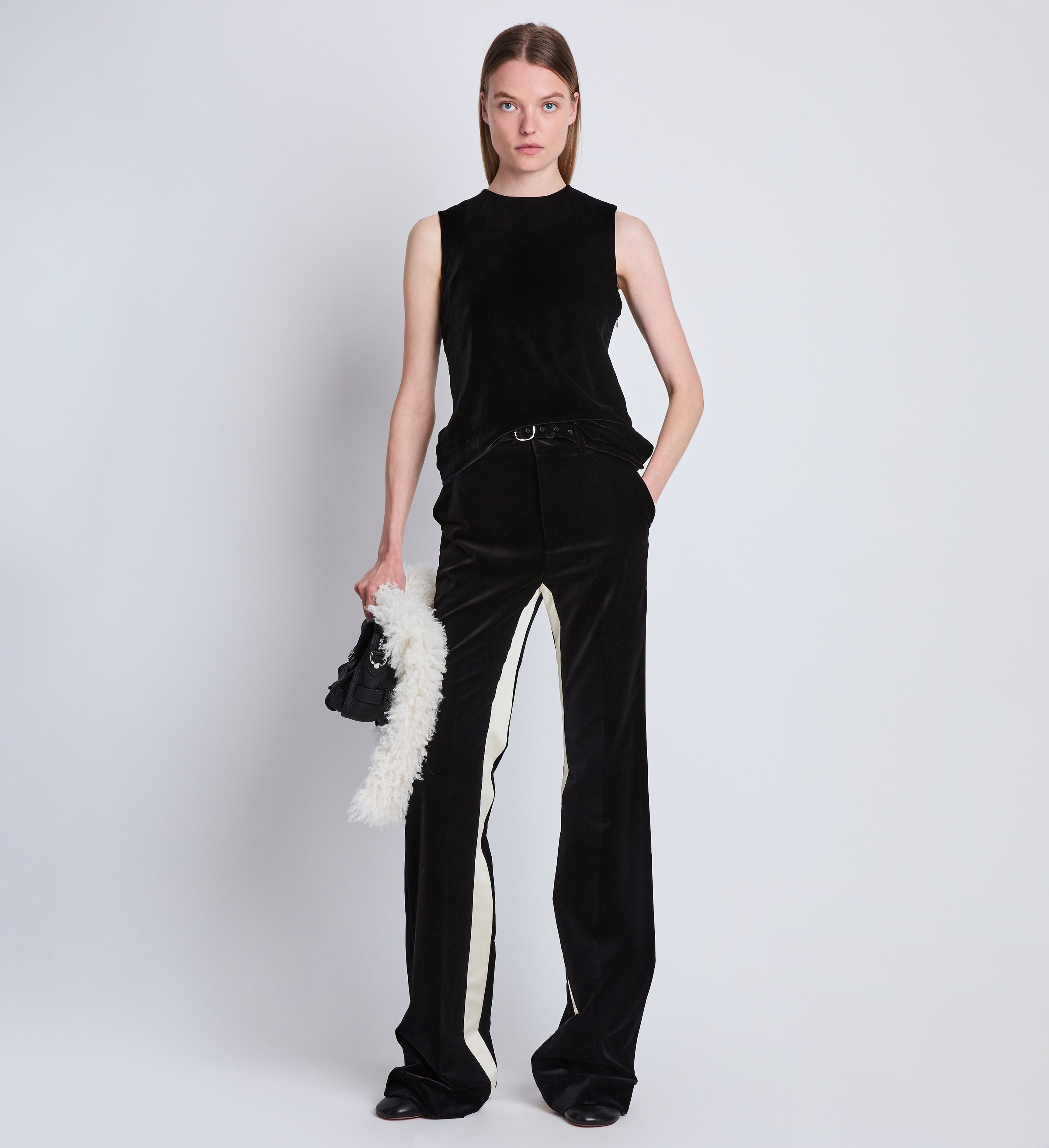 Marie Tuxedo Pant in Velvet Suiting - 2