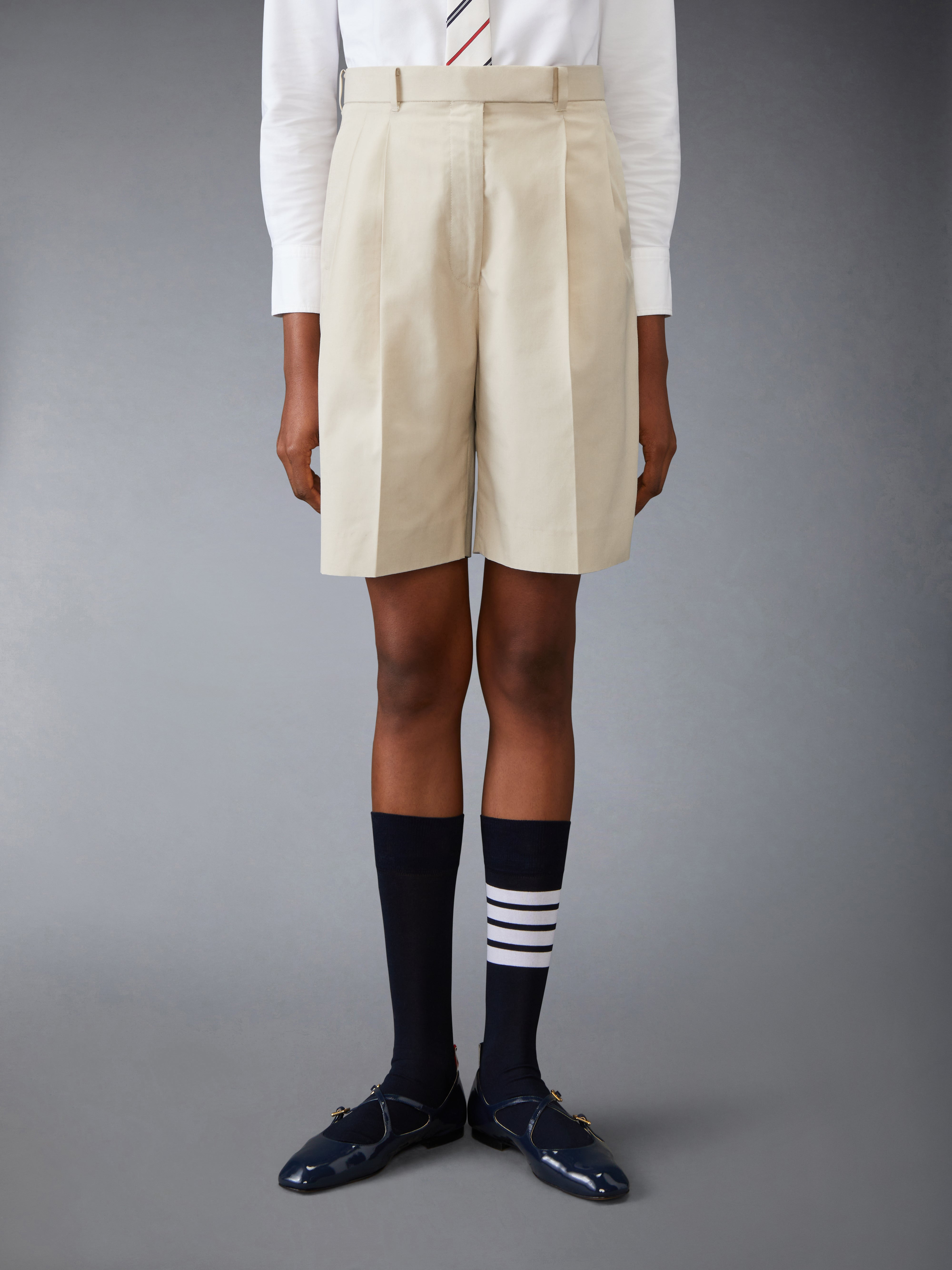 TYPEWRITER CLOTH DOUBLE PLEAT SHORTS - 2